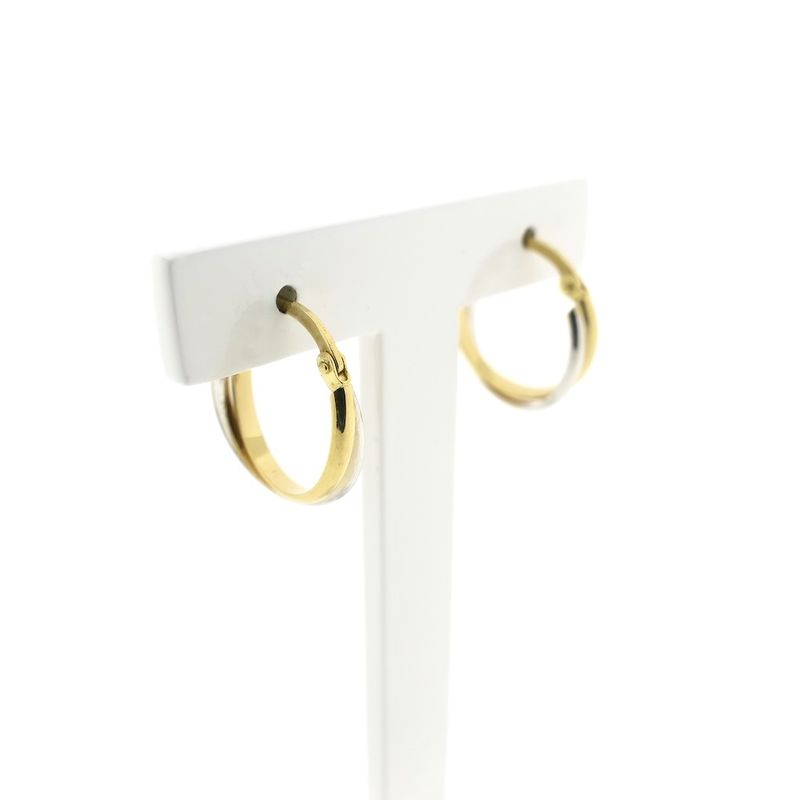 Image 5 of Two-tone gold earrings | Ø 16.9 mm