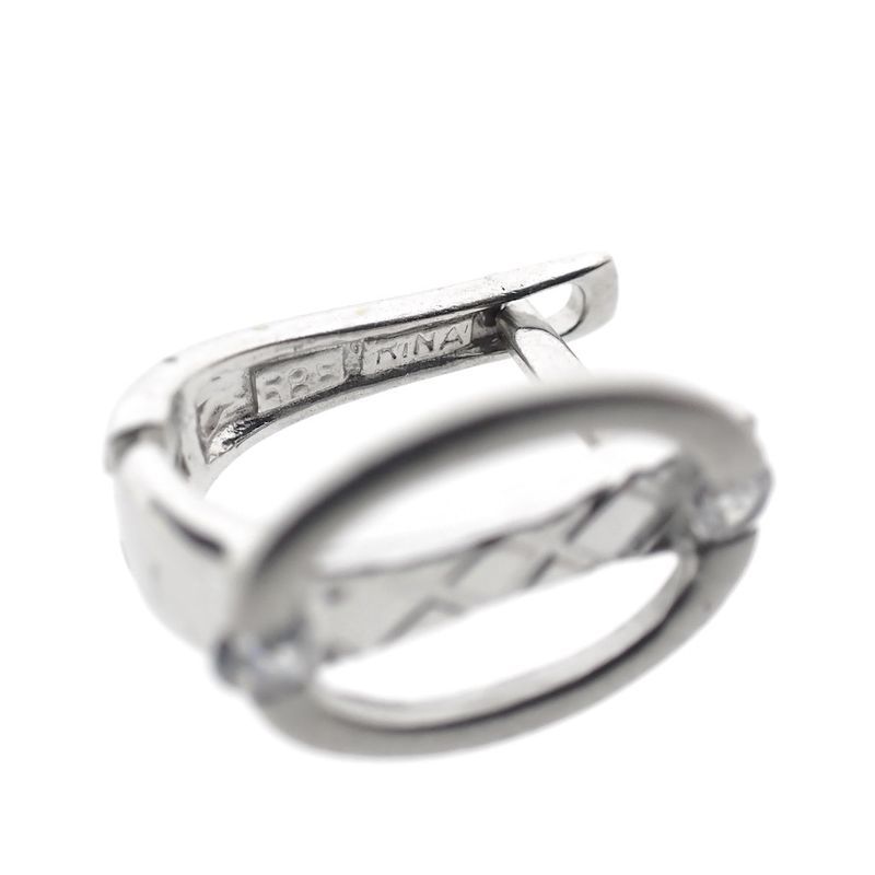 Image 5 of White gold stud earrings with zirconia