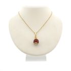 Image 5 of Vintage gold ball pendant with carnelian