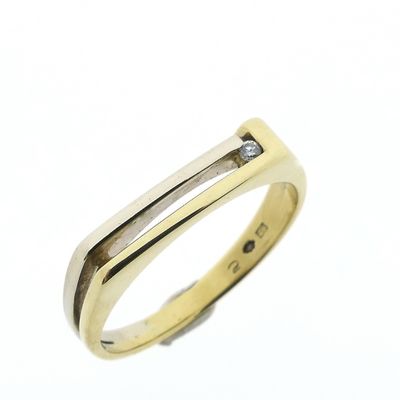 Image 1 of Two-tone gold ring | Diamond 0.02 ct.