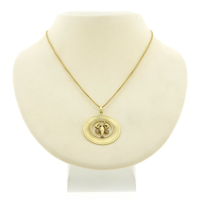 Image 3 of Gold zodiac sign pendant; Cancer