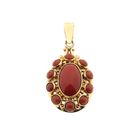 Image 1 of Gold pendant with blood coral