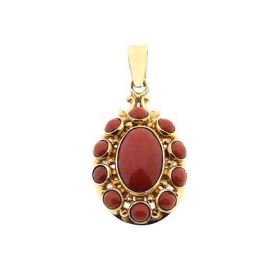 Image 1 of Gold pendant with blood coral