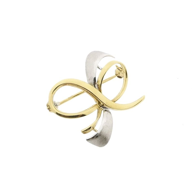 Image 11 of Two-tone gold brooch as a bow