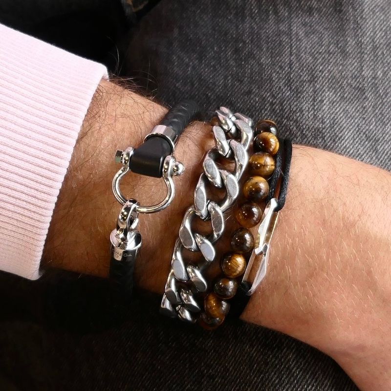 Image 3 of OMEGA Sailing Bracelet; Black Rubber; XL 23 cm