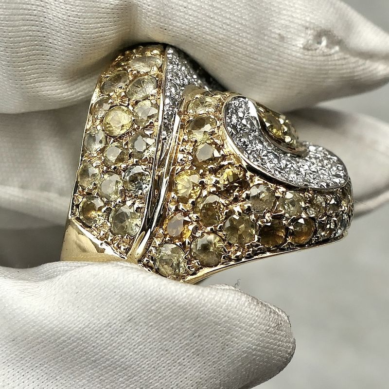 Image 5 of 18-karat gold cocktail ring with citrine and 1.28 ct. diamonds.