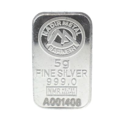 Image 1 of Silver bar 5 grams 999.0 pure silver; Nadir Metal Rafineri