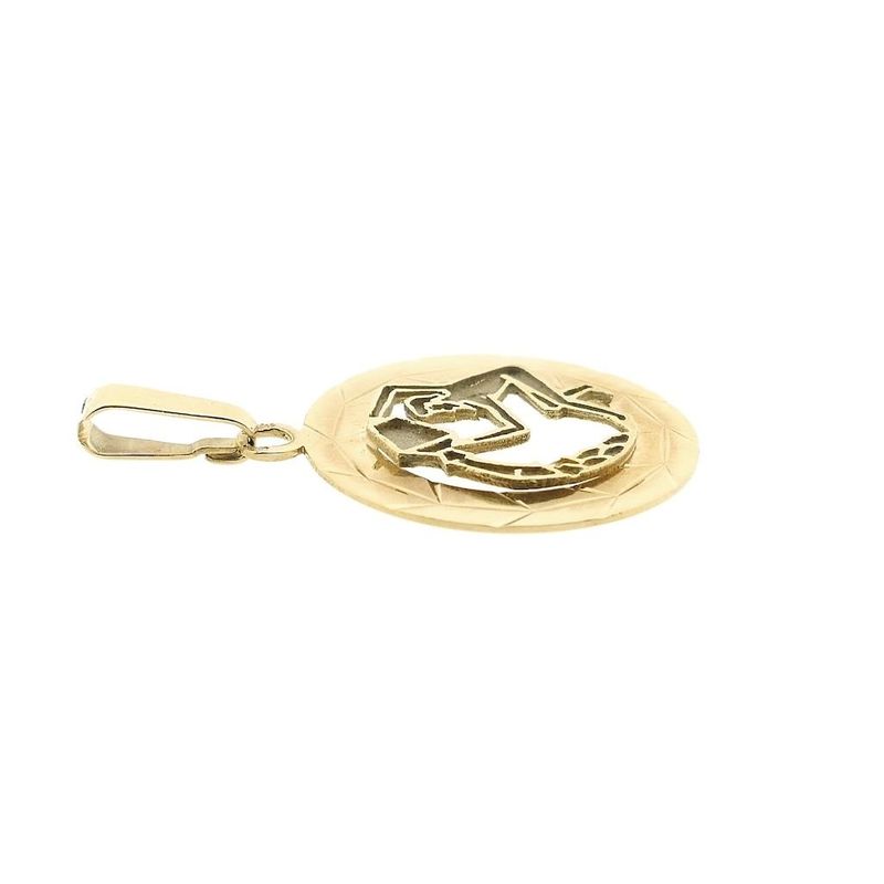 Image 7 of Gold zodiac sign pendant; Aquarius