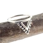 Image 7 of Silver triangle ring with balls