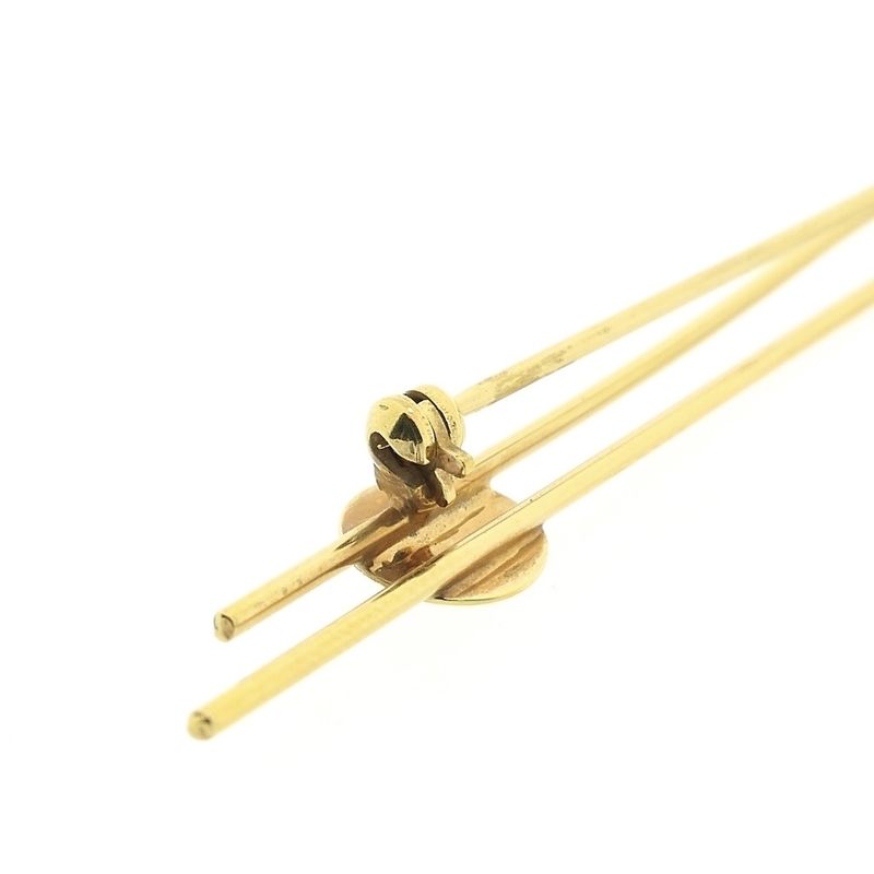 Image 8 of Two-tone gold abstract brooch with diamond; 0.01 ct.