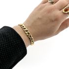 Image 4 of Gold gourmet link bracelet with sapphire | 19.5 cm