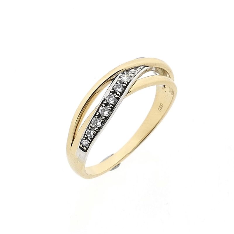 Image 1 of Bicolor Gold Ring with Zirconia