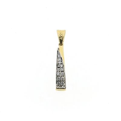 Image 2 of Two-tone gold pendant with zirconia; Assos
