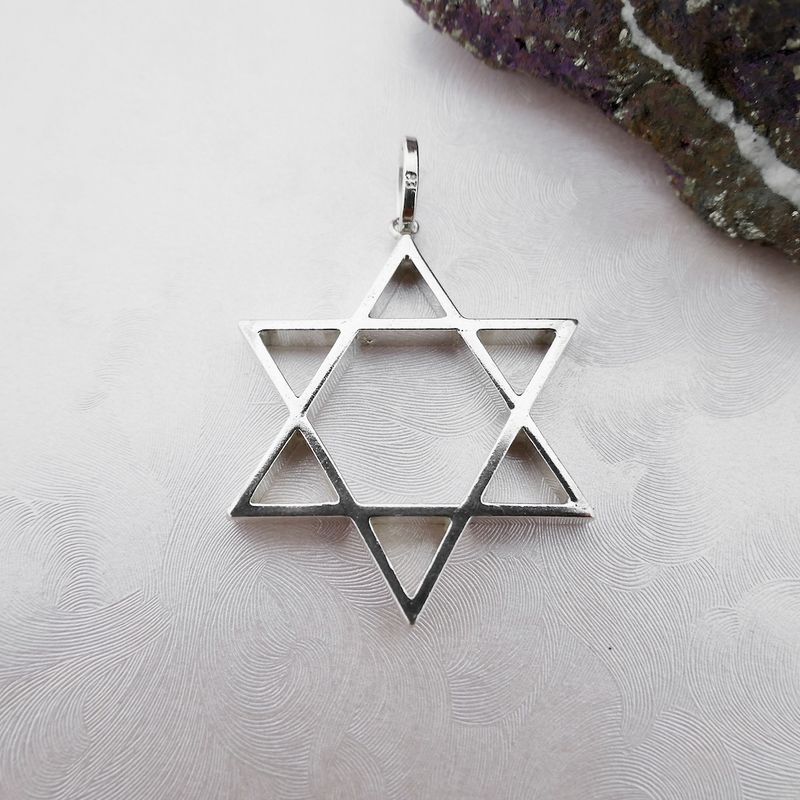 Image 2 of Silver Star of David Pendant | Large