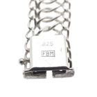 Image 8 of Silver wide braided link bracelet | 20 cm