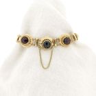 Afbeelding 1 van Antiek gouden bootjes armband met granaat | 18,5 cm