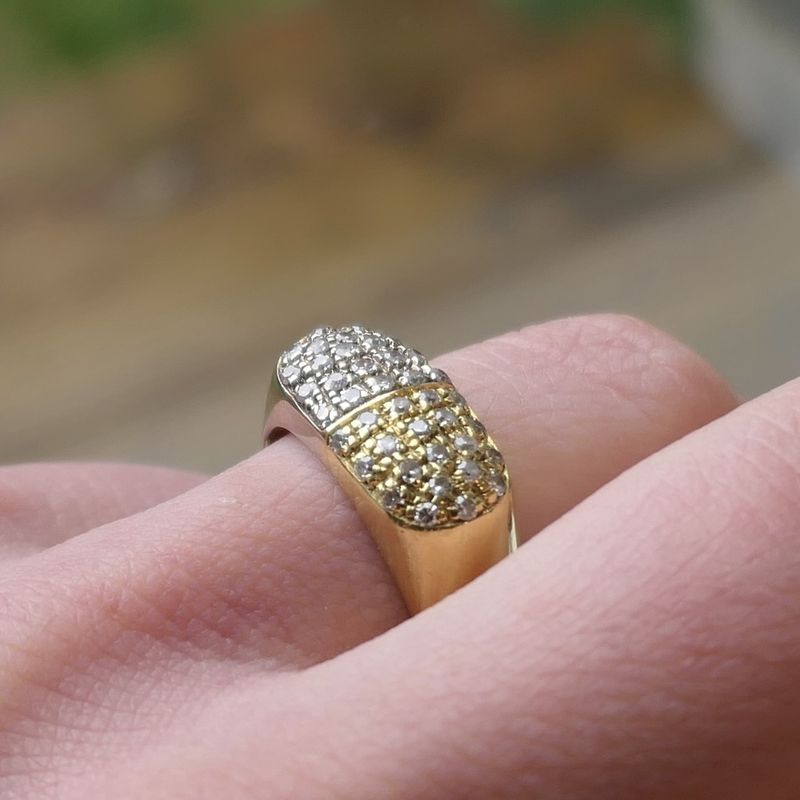 Image 7 of Two-tone gold ring with 0.30 ct diamond.