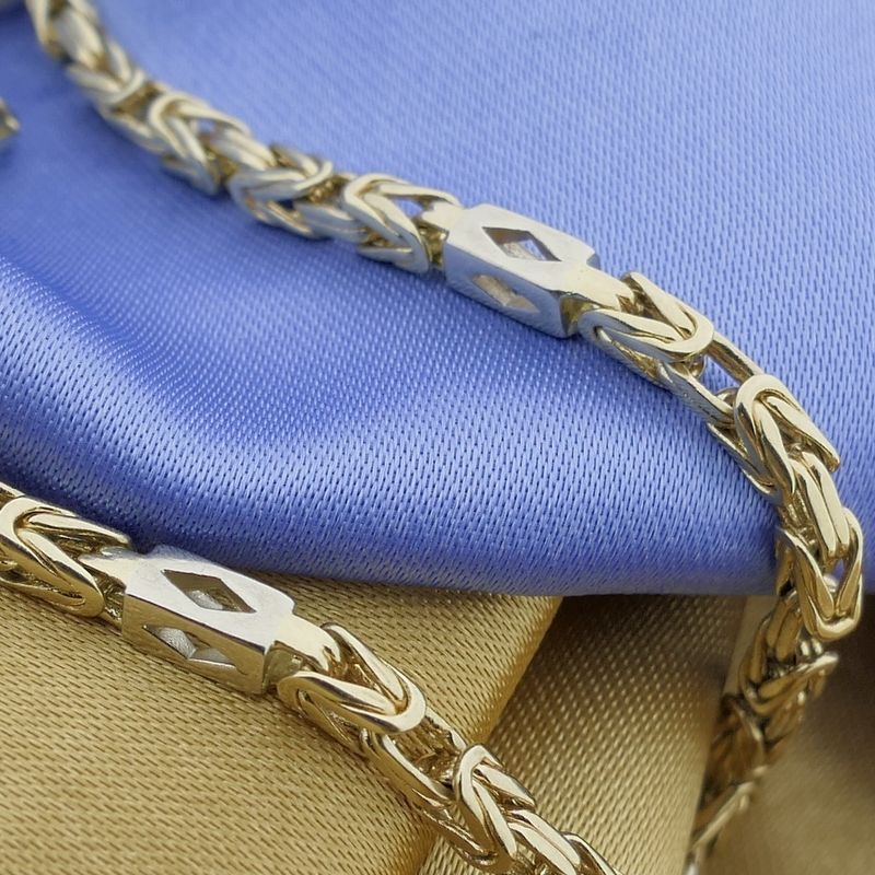 Image 2 of Two-tone gold king's link bracelet with wheels | 20.5 cm