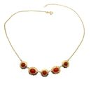Image 4 of Vintage gold necklace with red coral | 43 cm