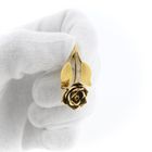 Image 9 of Vintage gold pendant of a rose with leaves