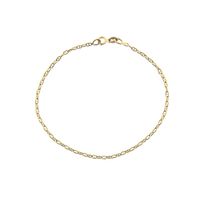 Gold thin anchor link bracelet | 18.5 cm