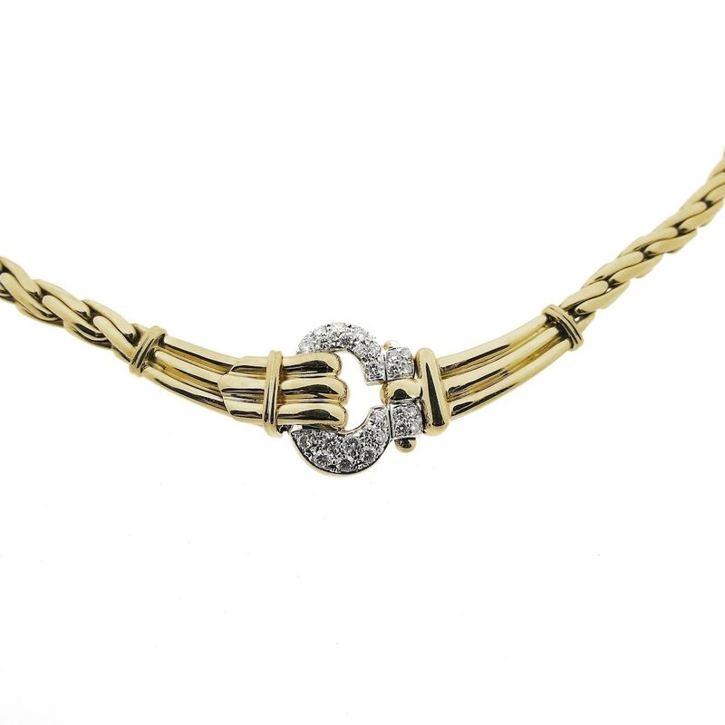 Image 6 of Two-tone gold necklace with 0.26 ct diamond pendant.