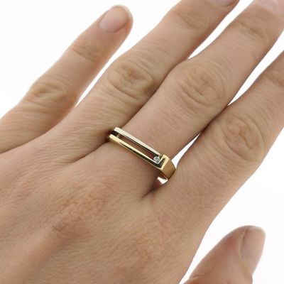 Image 2 of Two-tone gold ring | Diamond 0.02 ct.