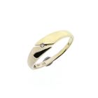 Image 1 of Two-tone gold ring with diamond; 0.02 ct.