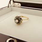 Image 3 of Vintage gold ring with turquoise and pearl