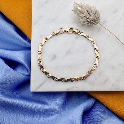 Two-tone gold fantasy link bracelet | 17 cm Image 2 of Two-tone gold fantasy link bracelet | 17 cm