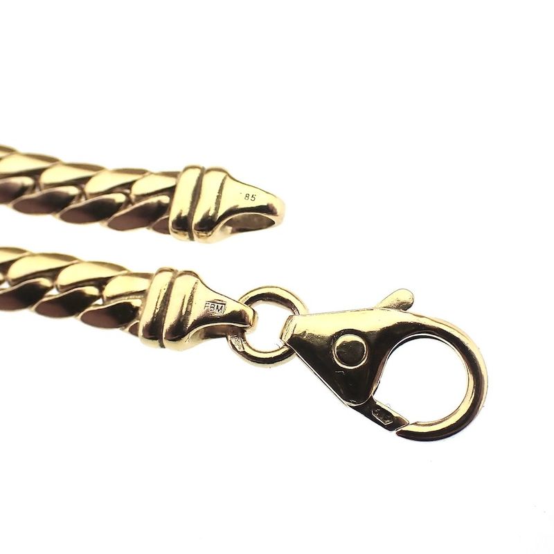 Image 6 of Gold flat gourmet link chain | 45 cm