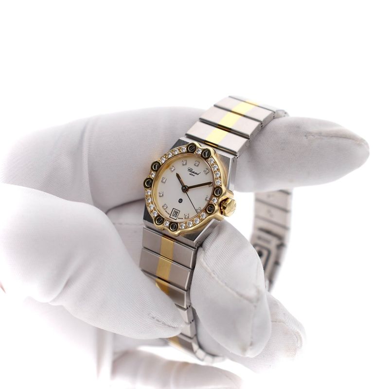 Image 5 of Chopard St. Moritz 8024; 18k Gold/Steel Women’s Watch with Diamonds