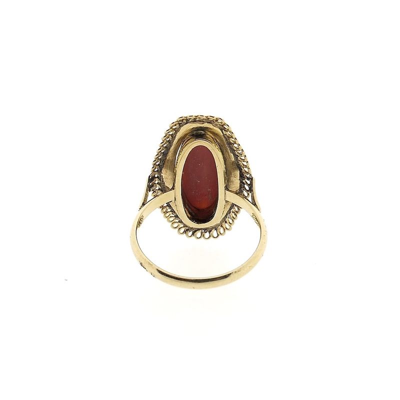 Image 4 of Gold ring with red coral | Vintage/antique