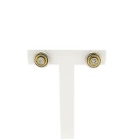Bicolor gold stud earrings with diamond; 0.28 ct.