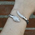 Image 9 of Leo Pizzo white gold 'Serpentine' cuff bracelet with diamonds; Size XS