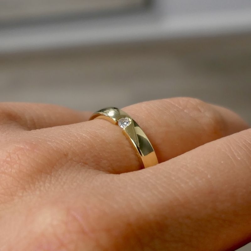 Image 8 of Gold (wedding) ring with diamond | 0.05 ct.