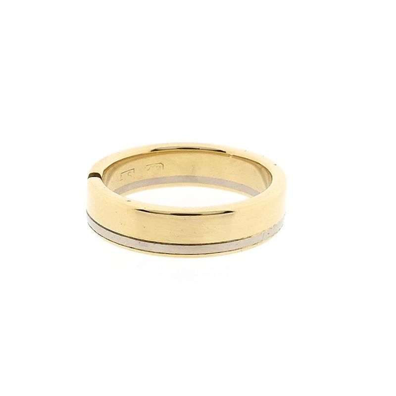 Image 7 of Bicolor Gold Ring with Diamond; 0.01 ct.