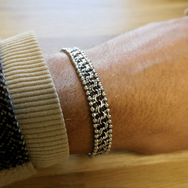 Image 8 of Silver gallery wire link bracelet | 20 cm