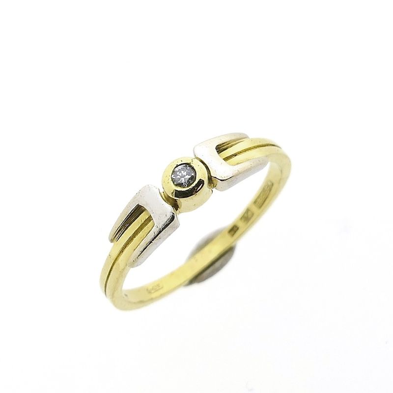 Image 1 of Desiree bicolor gold solitaire ring with diamond 0.03 ct.
