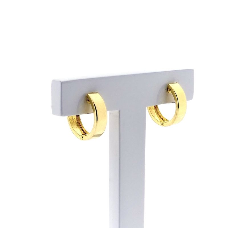 Image 5 of Gold hinged hoop earrings; Ø 14.5 mm