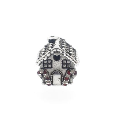 Image 1 of Pandora charm; Silver; Gingerbread House
