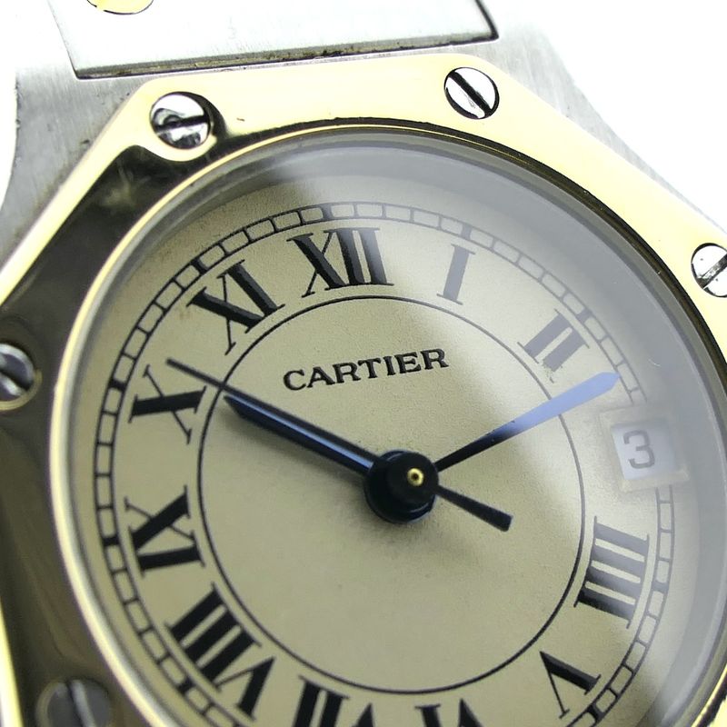 Image 5 of Cartier Santos Octagon 187903; Women's watch in 18k gold and steel