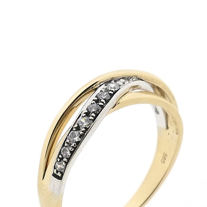 Image 3 of Bicolor Gold Ring with Zirconia