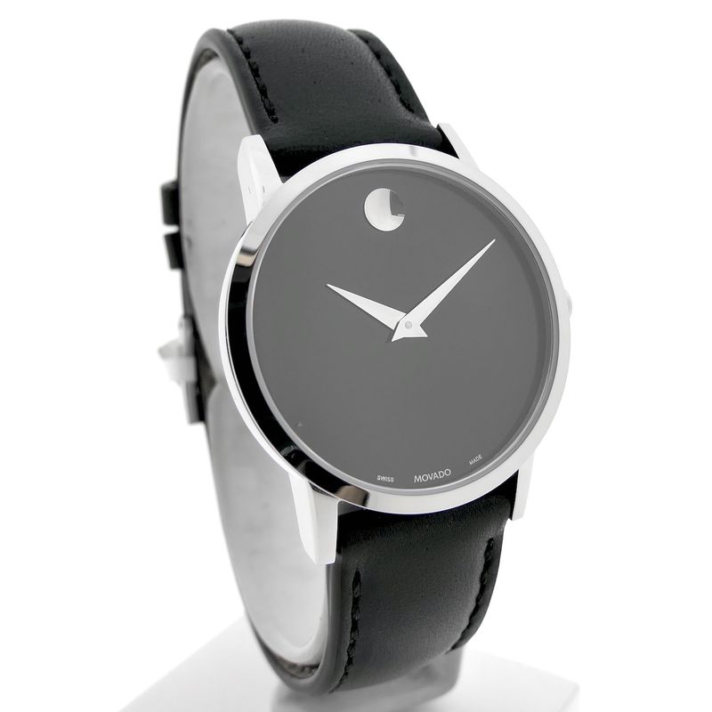 Image 3 of Movado Museum Classic; Steel women's watch with black dial; 0607583