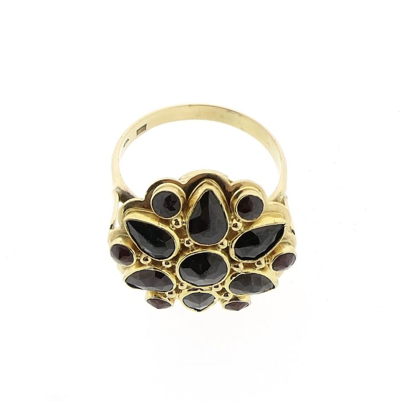 Image 7 of Gold entourage ring with garnet stones | Vintage