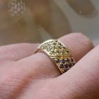 Image 7 of Gold pavé ring set with sapphire