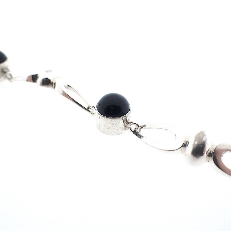 Image 4 of Silver fantasy bracelet with onyx | 19 cm