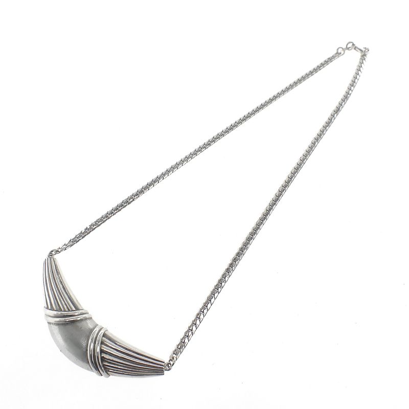 Image 10 of Silver necklace with fixed pendant | 43 cm