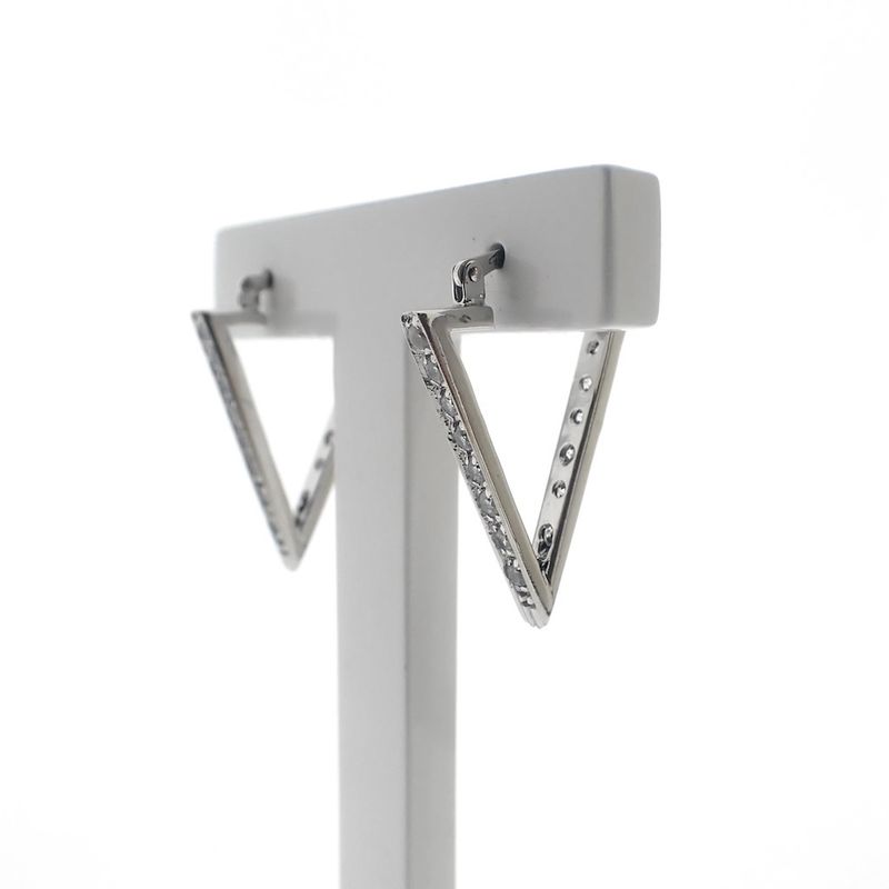 Image 3 of White gold earrings with zirconia