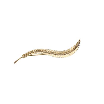 Image 1 of Vintage gold brooch of a feather
